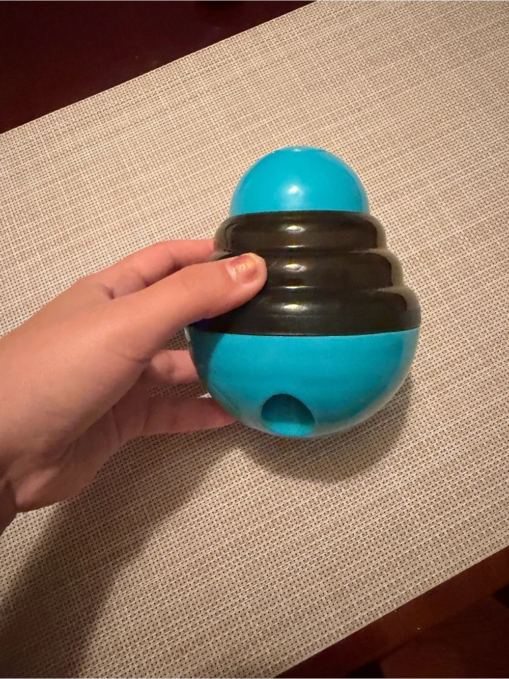 Treat-Dispensing Interactive Dog Toy — Blue and Black